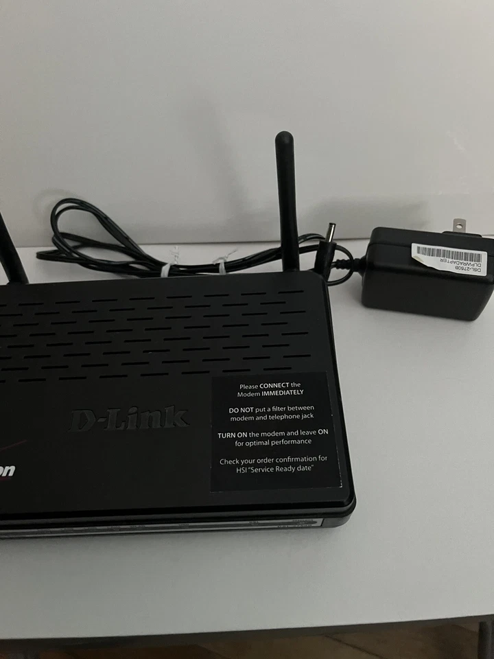 D-Link Verizon Internet Router DSL-2750B ADSL2+ w/ Power Supply 4-Port Wireless - Image 2 of 4