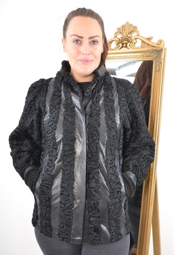 US5183 REAL PERSIAN LAMB FUR JACKET RANCH PERSIAN LAMB SIZE L -PERSIANER JACKE - Picture 18 of 22