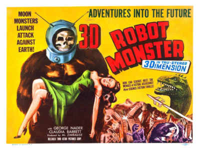 1953 ROBOT MONSTER VINTAGE MOVIE POSTER PRINT STYLE B 27x36 9MIL PAPER