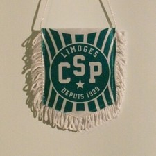 Proporczyk Limoges CSP, proporczyk noszony na mecz, 8 x 10 cm, koszykówka Eurocup rzadkość