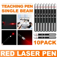 10Pcs 100Miles 650nm Red Laser Pointer Pen Light Visible Beam Lazer Pet Cat Toys