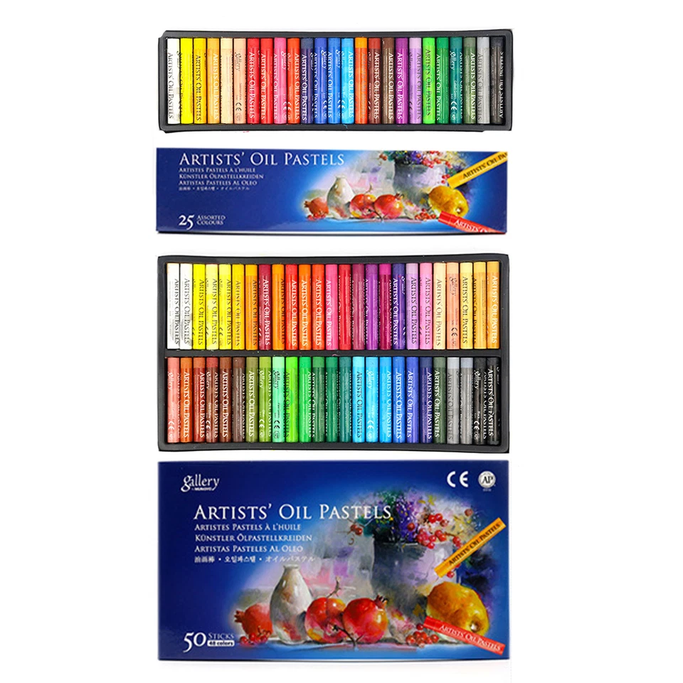 25/50 Color Non Toxic Oil Pastels Set, Soft Oil Pastels Set for Beginners Kids - image 2 of 4