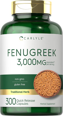 Carlyle Fenugreek Capsules | 300 Count | Non-Gmo & Gluten Free Extract | Fenugre