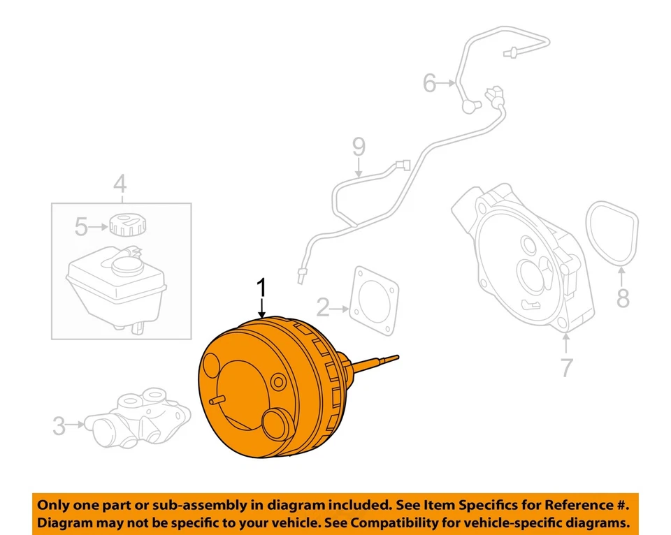 Used Power Brake Booster fits: 2014 Jaguar Xf 5.0L exc. XF Grade A - Image 3 of 4