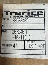 Trerice B8560405 Adjustable Angle Bimetal Thermometer, 1/2" NPT 5" Face 4" Stem