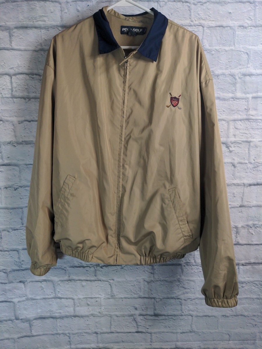 Polo by Ralph Lauren XL カーキ ジャンパー Vintage Polo Golf Ralph Lauren Khaki Tan Golf Crest Jacket