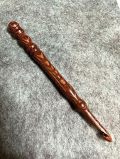 Hand carved Beautiful Lace-wood Wood YARN CROCHET HOOK size K