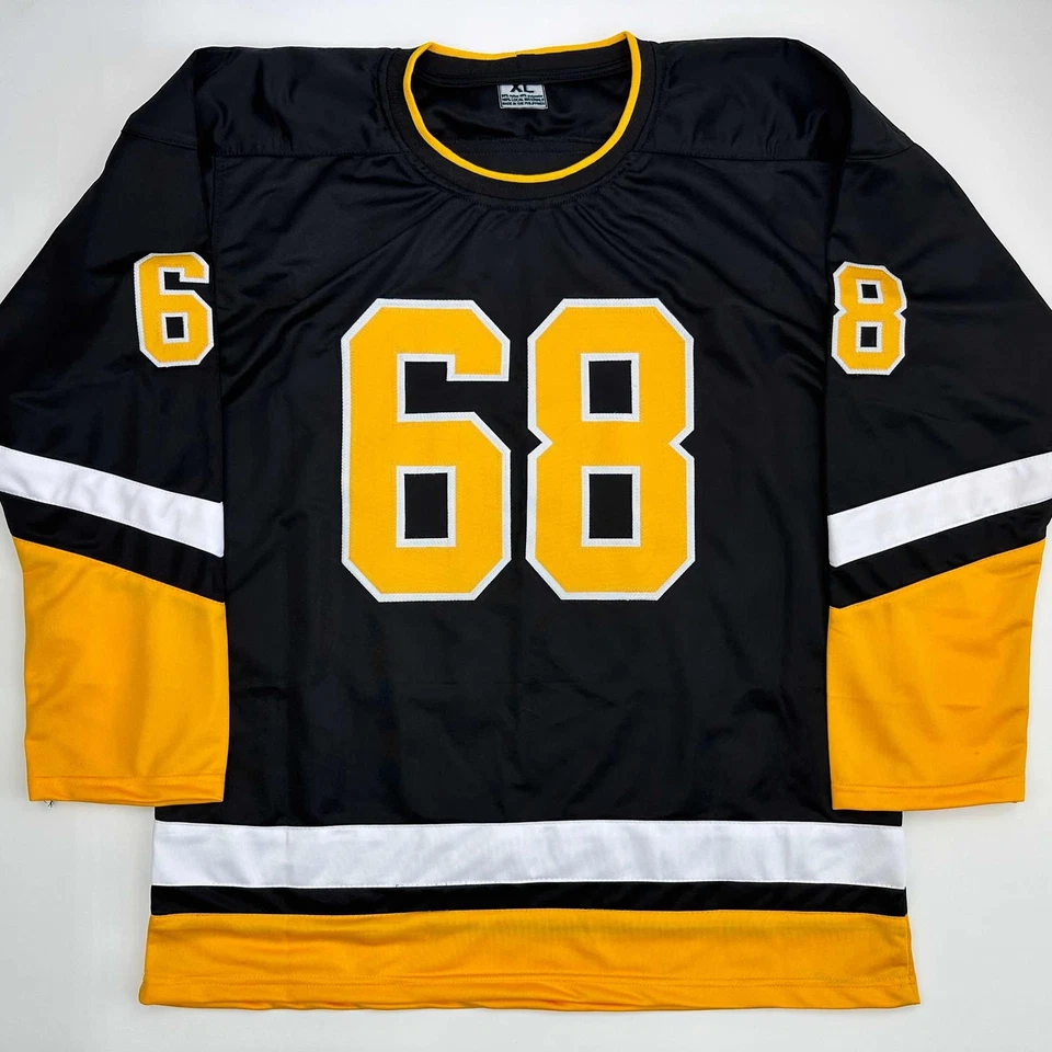 Jersey Facsímil Autografiado Jaromir Jagr Pittsburgh Negro Reimpresión Talla Para Hombre XL Foto 3 de 4