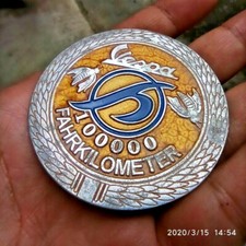 VESPA ALLOY Plakette Hoffmann 100.000 Fahrkilometer Werke Lintorf Emblem