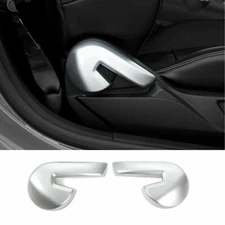 Silver Seat Backrest Adjustment Handle Cover Trim for Ford Mustang 2015-23 2pcs