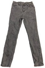 Shein women's jeans slim Uk size Medium grey zip up mid rise 