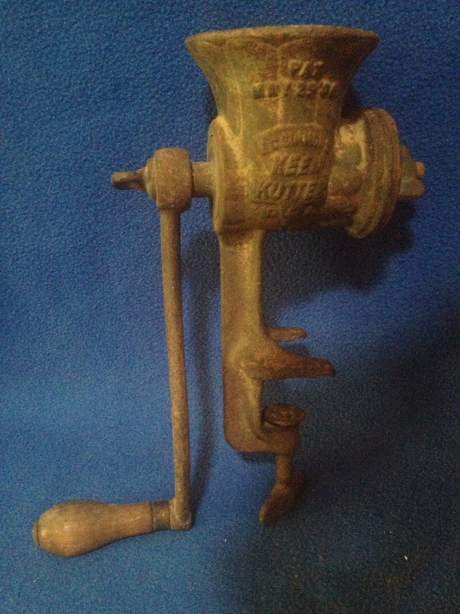 ヴィンテージです。米国製　Keen Kutter KK 12 手動ミンサー Antique Keen Kutter K12 KI2 Cast Iron Meat Grinder Food Chopper
