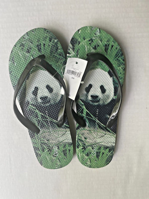 Gap Panda Flipflops Size 3-4 (Big kids) NWT