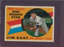 1960 Topps Jim Kaat #136 HOF RC Washington Senators Rookie EX-MT DEAD CENTERED