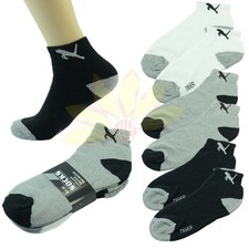 Leopard 12 Pairs Ankle/Quarter Crew Mens Sport Socks Cotton Low Cut Size 10-13