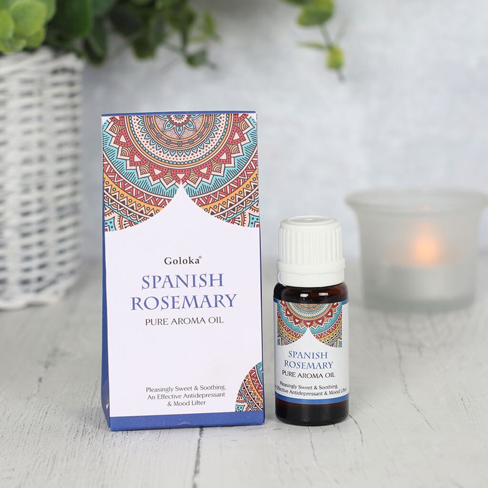 Spanish Rosemary Aroma Oil (10 ml) by Goloka - Scented Oil for ...