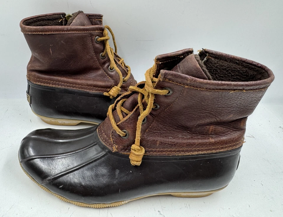 Botas para mujer Sperry de agua salada talla 8 marrón negro con cordones botas de pato STS91176 Foto 4 de 4