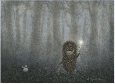 Hedgehog in the Fog Y.Norstein's hand-signed print (Hedgehog and Firefly)