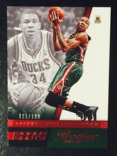 2014-15 Prestige Giannis Antetokounmpo Red Foil Bonus Shots SP  #'d 121/199