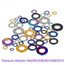 Titanium Washer M4 M5 M6 M7 M8 M10 Ti Grade5 Flat Spacer Gasket for DIN912 Bolts