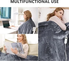 10 LVS Heating 4 HRS AutoOff Electric Heated Throw Blanket Washable 50"x60"