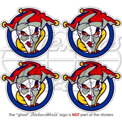JOKER Evil Jester, Jolly Clown 50mm Vinyl Aufkleber x4
