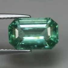 3.74 Cts_Ravishing !! Best Color_100 % Natural Unheated Rare Green Apatite
