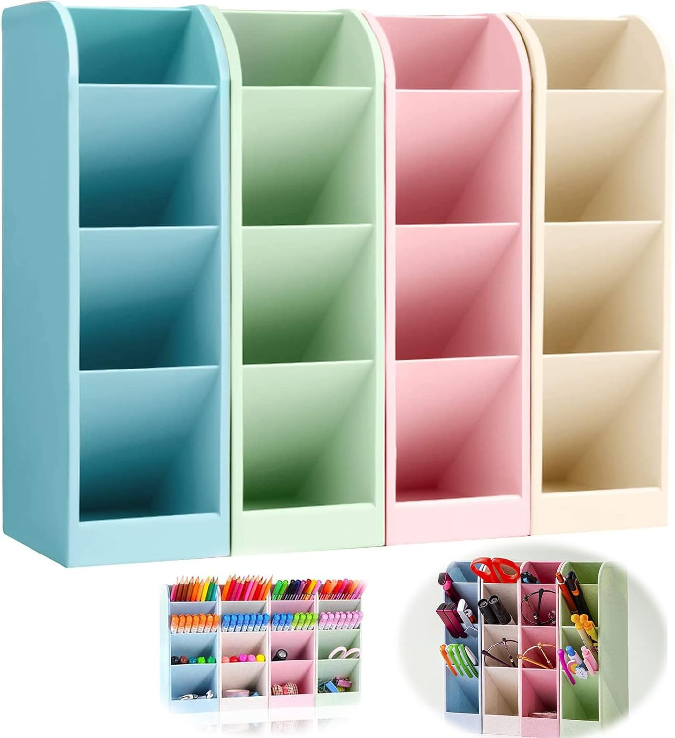 Set 4 Portapenne Creativi per Studio d'Arte - Organizer Scrivania Casa