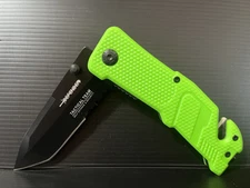 8” Defender Xtreme Folding Knife ~Open Assist~Glass Breaker~Belt Cutter 