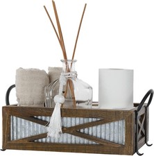 Farmhouse Toilet Paper Basket for Back of Toilet - Rustic Toilet Paper Holder,