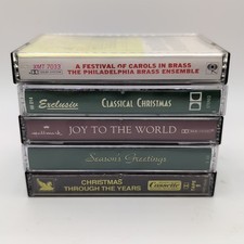 Vintage Lot of 5 Christmas Music Cassette Tapes Holiday Classics Multi-Genres VG