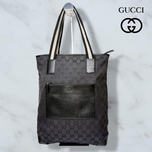 Gucci Tote Bag Canvas Used Womens Handbag Purse Crossbody Tote From Japan