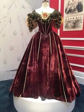Victorian Vintage Prom Dresses Velvet Lace Ruffles Decoration Drama Actor 