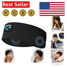 Wireless Bluetooth Sports Headband Headphones for Sleep  Workouts - Deep Black