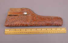 Vintage Hunter Holster Belt Revolver Western Tooled Leather