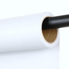 White Seamless Photo Paper Backdrop 53 Inch x 16.4 FT Heavyweight Matte