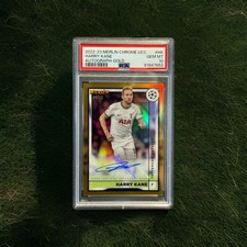 2022-23 Topps Chrome Merlin UCC Harry Kane Auto Gold Refractor /50 PSA 10