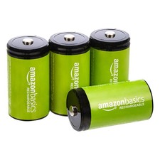 Retailer Basics 4-Pack Rechargeable D Cell Nimh Batteries 10000 Mah Pre-Charged