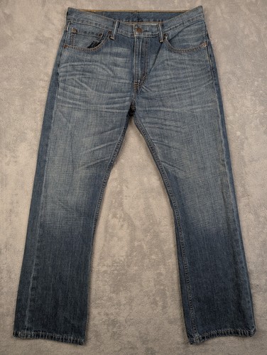 Levis 527 Jeans Mens 34x30 Blue Dark Wash Slim Boot Cut Denim Cowboy Western - Picture 2 of 15