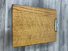 Portapapeles de madera vintage tablero de clip de madera 10" x 13" con cajón de almacenamiento en el interior