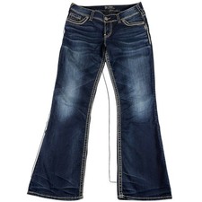 Silver Jeans Co. Suki Mid Bootcut Jeans Womens 31x31 Blue Denim Dark Wash Casual