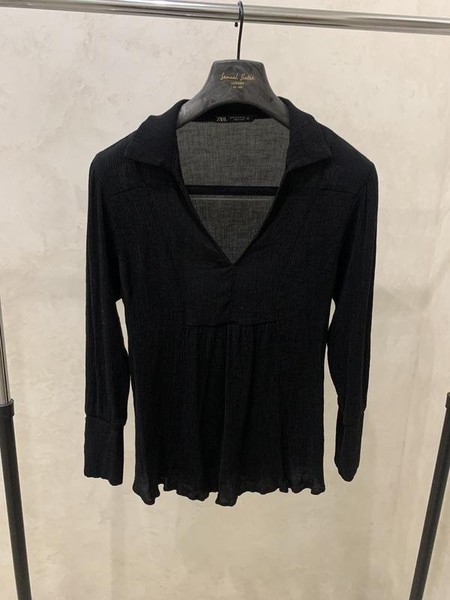 Women ZARA Shirt Black 36 / S / 44