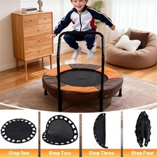 36 Inch Foldable Mini Trampoline with Foam Handle Thickened Cover for Ages 1-6