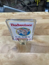 Vintage Budweiser U.S. Navy Acrylic Beer Tap Handle