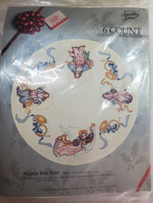 Something Special Angel Tree Skirt 6 Count Cross Stitch Kit 43" Round Finished