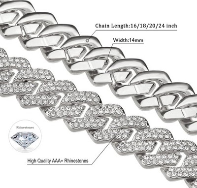 Miami Cuban Link Chain Necklace - Gold/Silver Plated Iced Out Hip Hop Jewelry