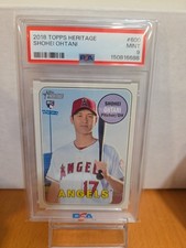 SHOHEI OHTANI PSA 9 2018 TOPPS HERITAGE #600 ROOKIE RC ANGELS