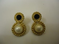 Designer Fashion Earrings Stud Metal Female Adult Gold/White/Black