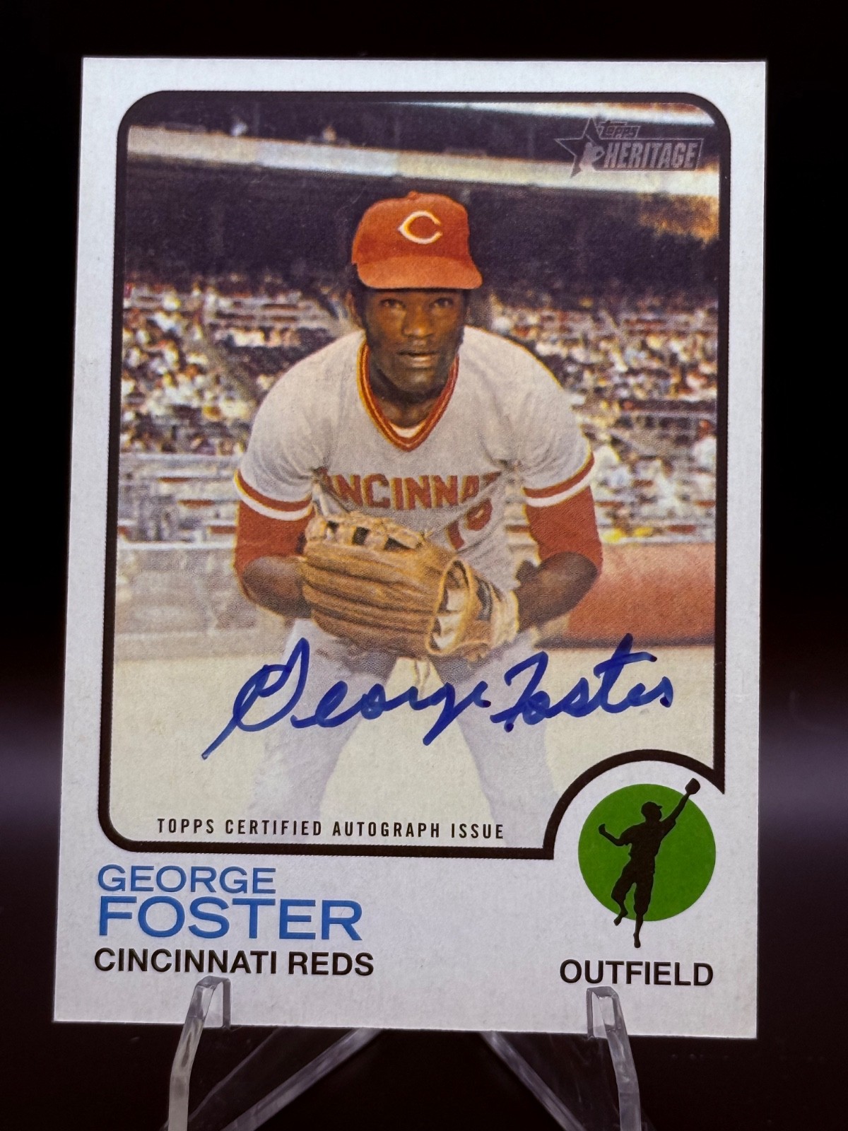 George Foster 2022 Topps Heritage #ROA-GF Real One Autographs Cincinnati Reds