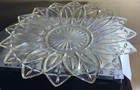 Vintage 1960s Pressed Federal Glass Petal  Iridescent Serving Plate Platter